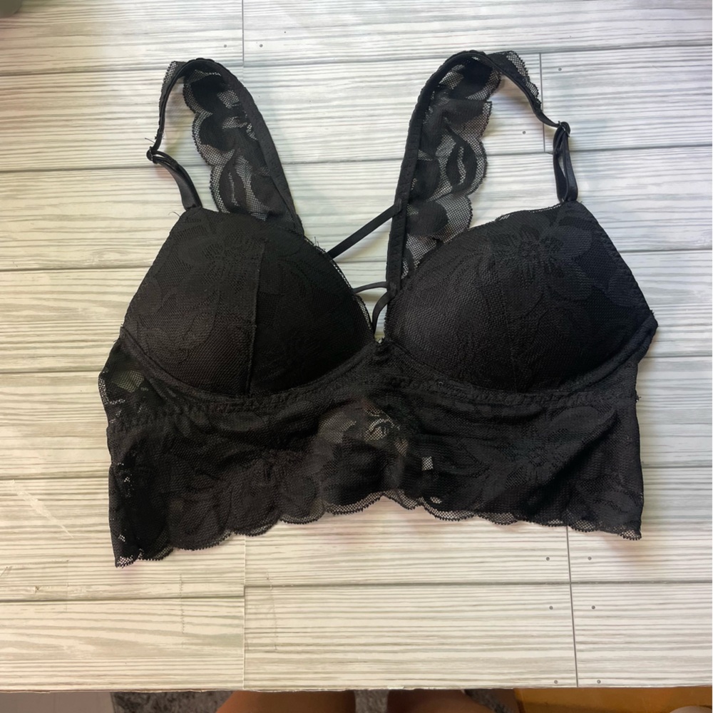 Victoria’s Secret Pink Black Lace Bralette size small